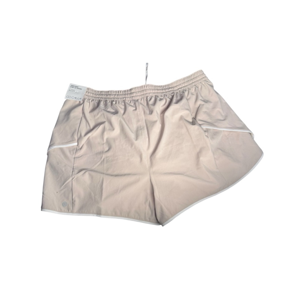 Women's CALIA Athletic Shorts L Beige White ws13 - Picture 3 of 5